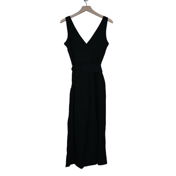 Sam Edelman Womens 8 Tie Waist Crop Wide Leg Jumpsuit in Black NEW - Picture 3 of 9